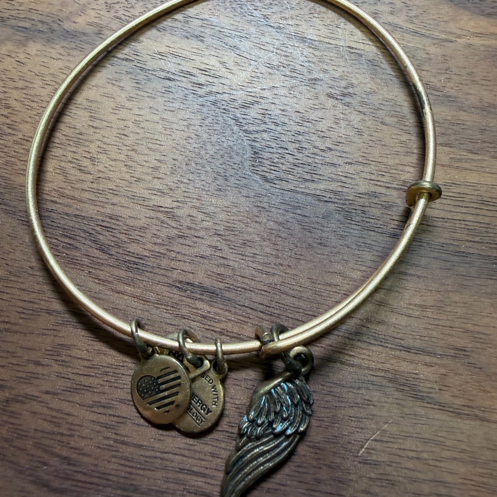 Alex and Ani Gold Wing Charm Bangle Bracelet